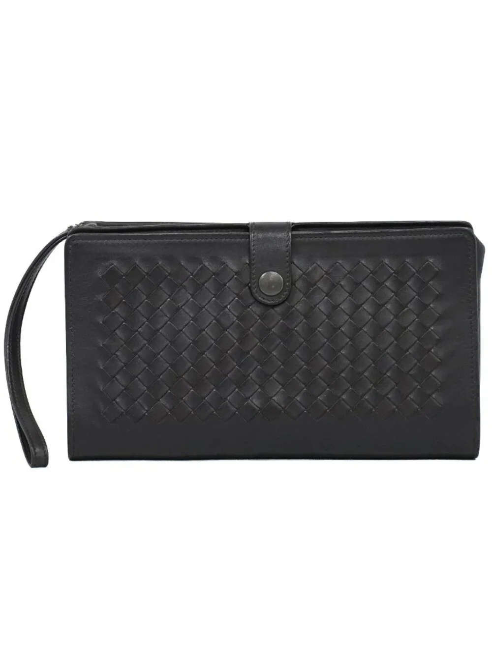 Bottega Veneta Intrecciato Continental Wallet Clutch Leather Brown